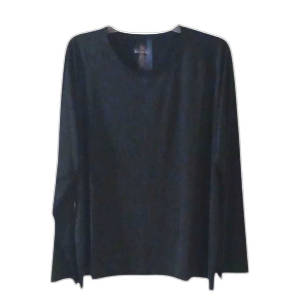 Men's Black Crewneck Pullover Long Sleeve Shirt 2X New